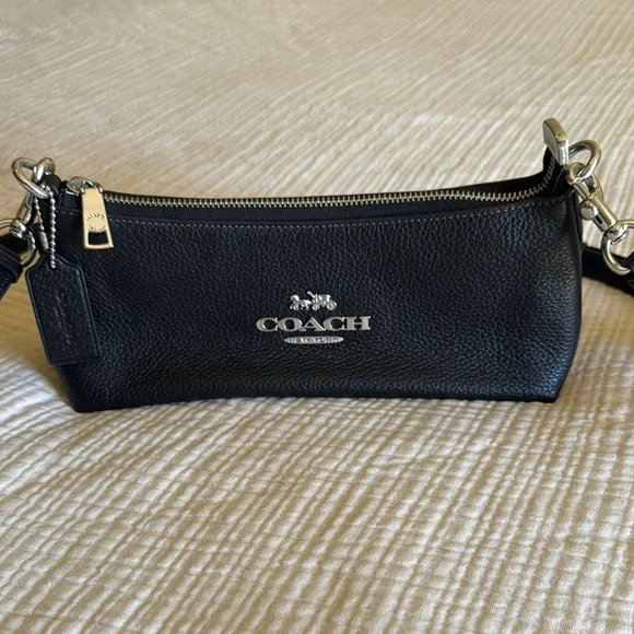 Coach Black Leather Crossbody Bag - Picture 1 of 9